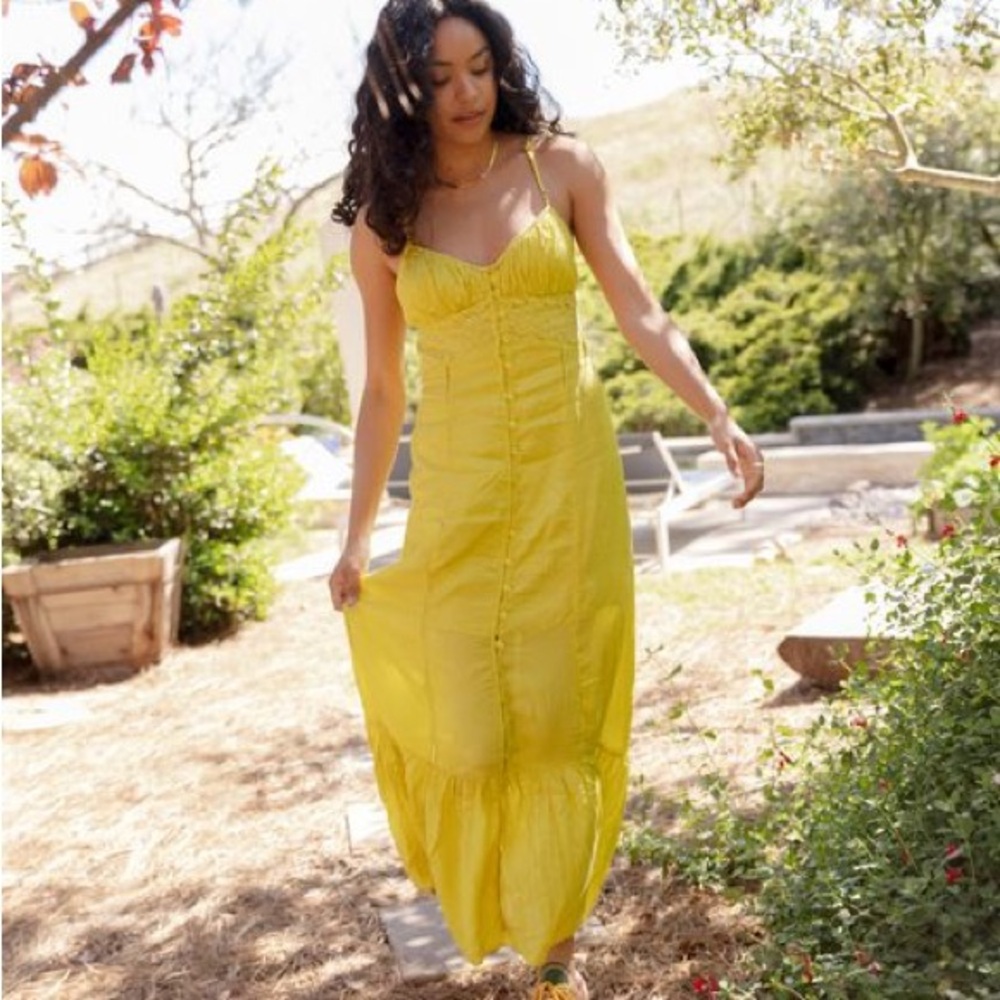 Urban Outfitters Yellow Midi Dress